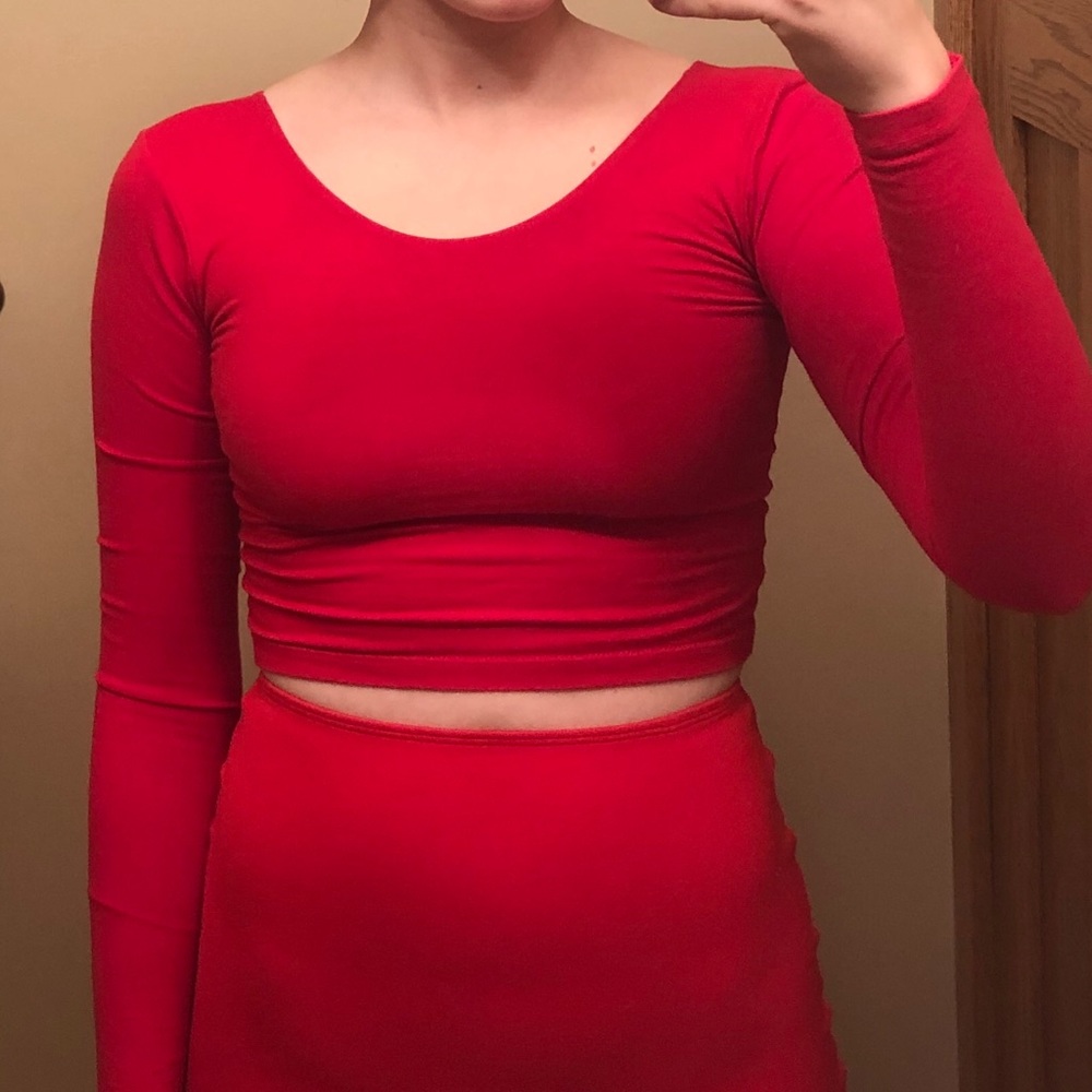 Red Two Piece Outfit